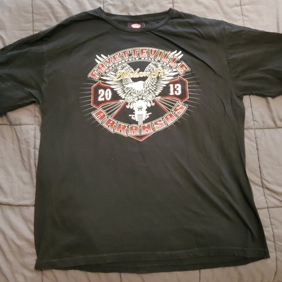 Harley Davidson, Mens. XL, Short Sleeve T Shirt, Fayetteville Arkansas, 2013 - Picture 1 of 3